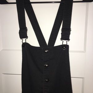 Black Skinny Overalls